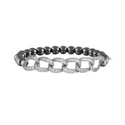 Love Lisa Mia Diamond Link gunmetal crystal link beaded bracelet dark metallic jewelry