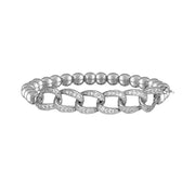 Love Lisa Mia Diamond Link silver crystal link beaded bracelet elegant everyday jewelry