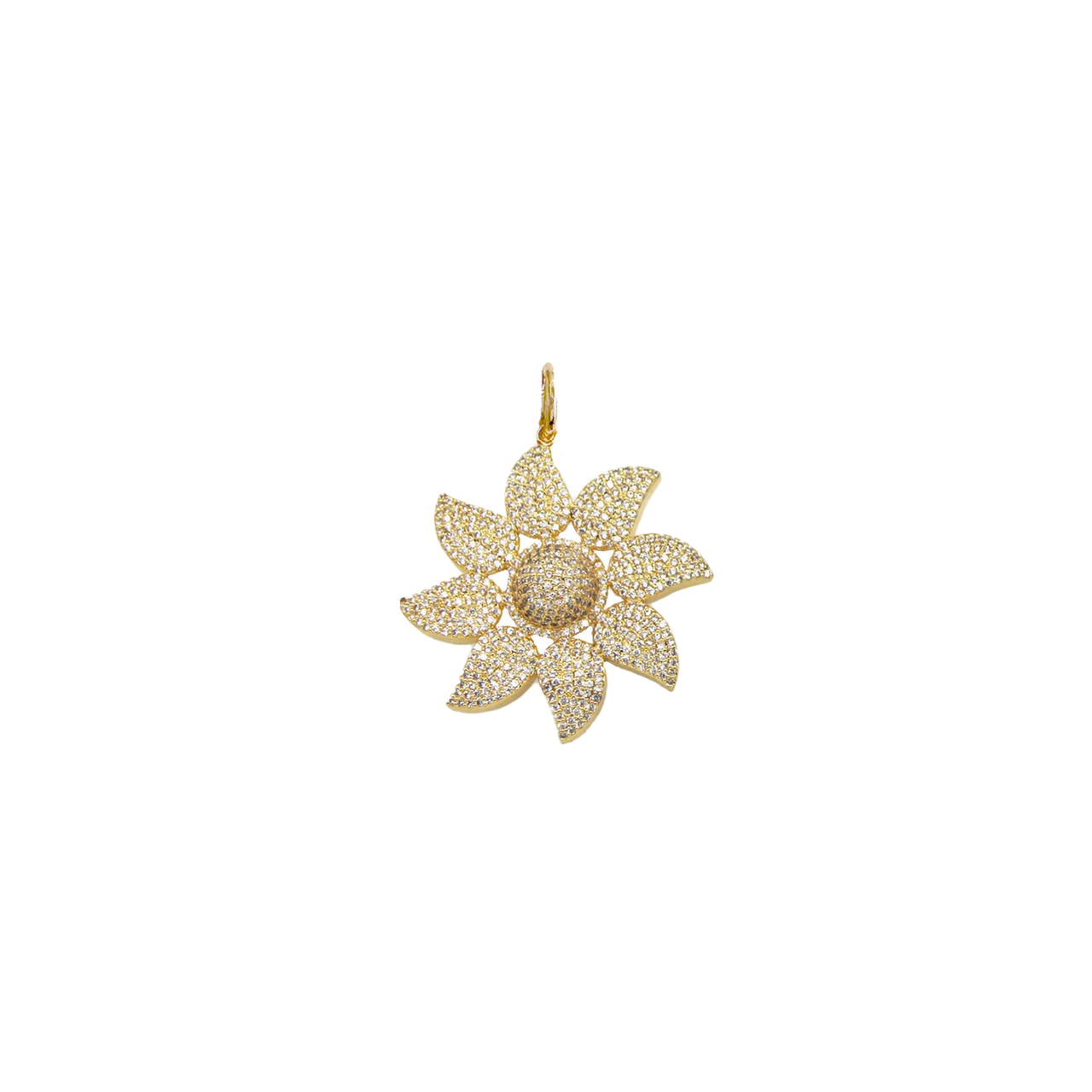 Love Lisa Mia Flower Charm gold pave floral pendant jewelry gift for her