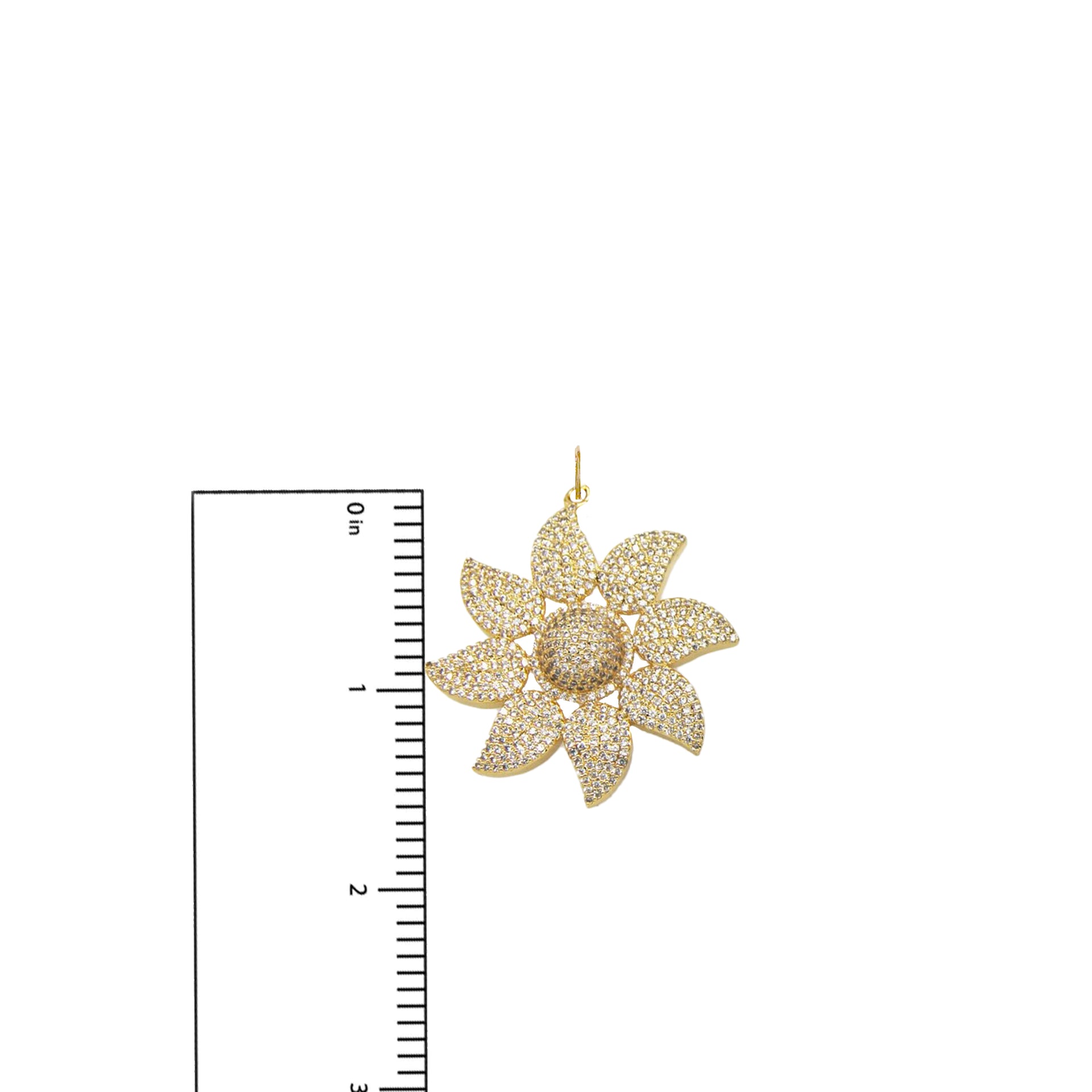 Love Lisa Mia Flower Charm gold pave floral pendant size measurement jewelry