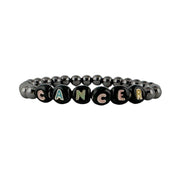Love Lisa Mia Personalized Enamel Letter Bead Bracelet gunmetal black enamel letters custom jewelry