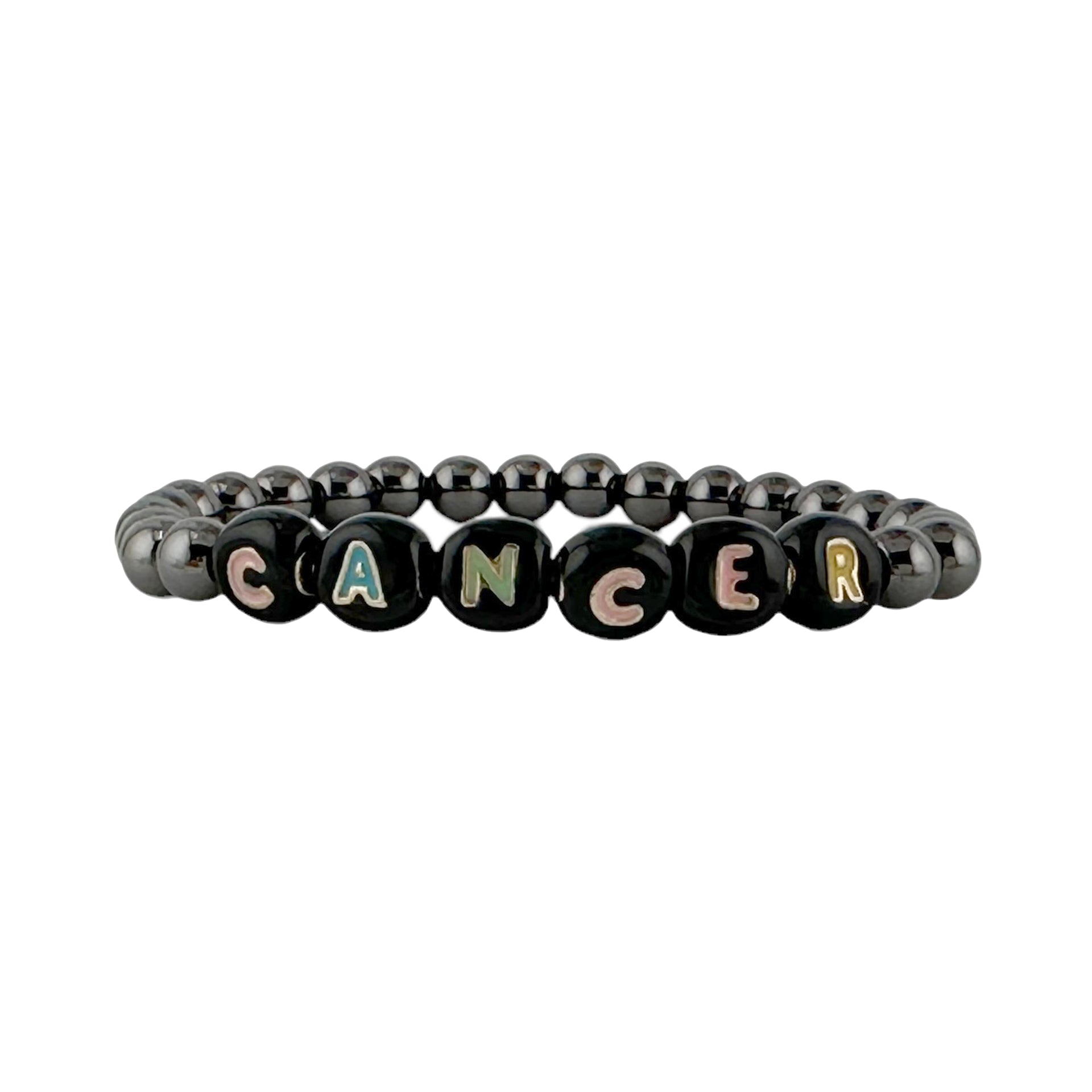 Love Lisa Mia Personalized Enamel Letter Bead Bracelet gunmetal black enamel letters custom jewelry