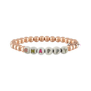 Love Lisa Mia Personalized Enamel Letter Bead Bracelet rose gold custom enamel letter jewelry