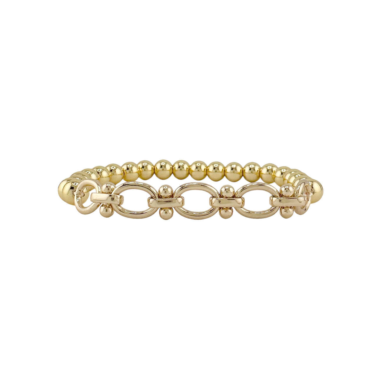 Mia gold beaded bracelet with gold links