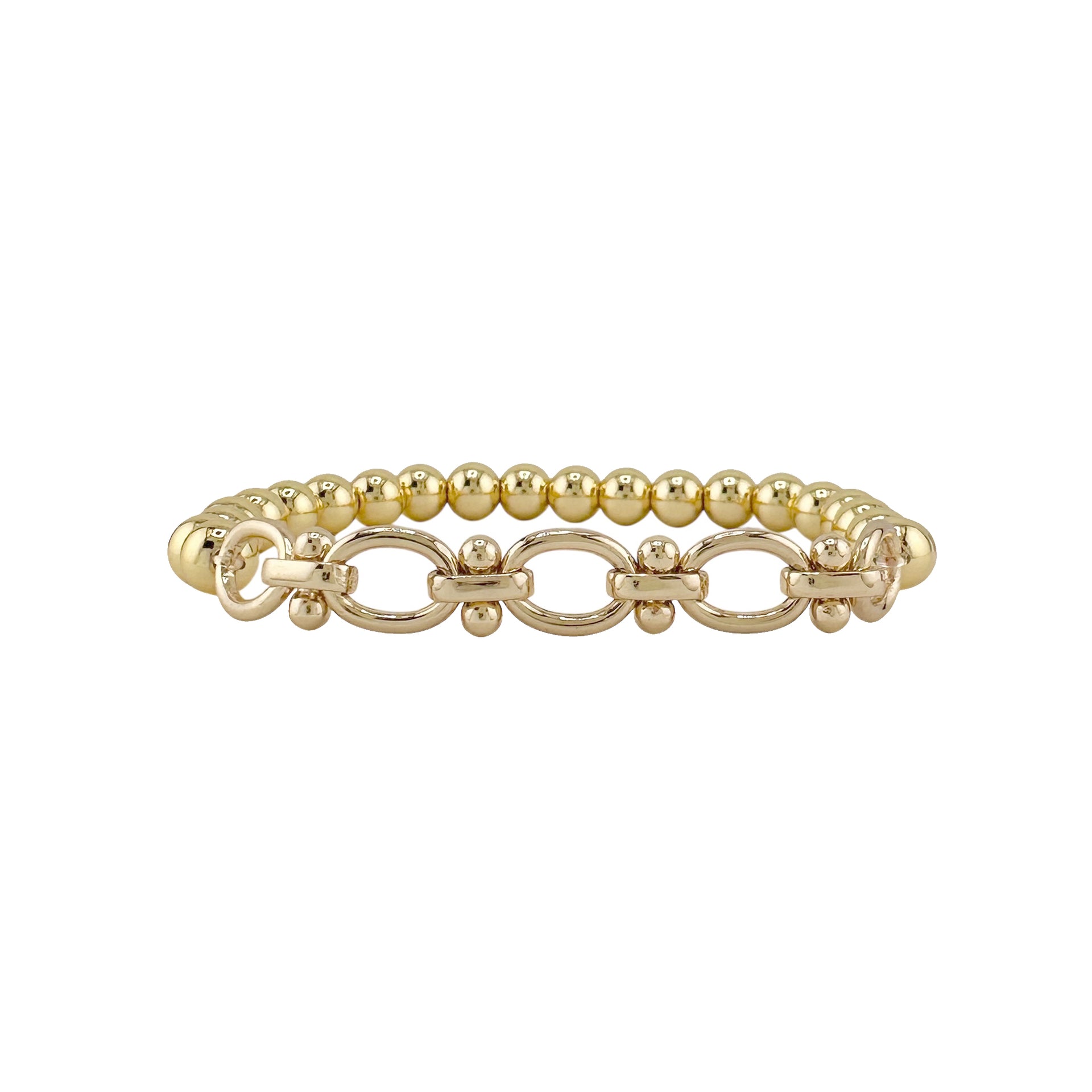 Mia gold beaded bracelet with gold links