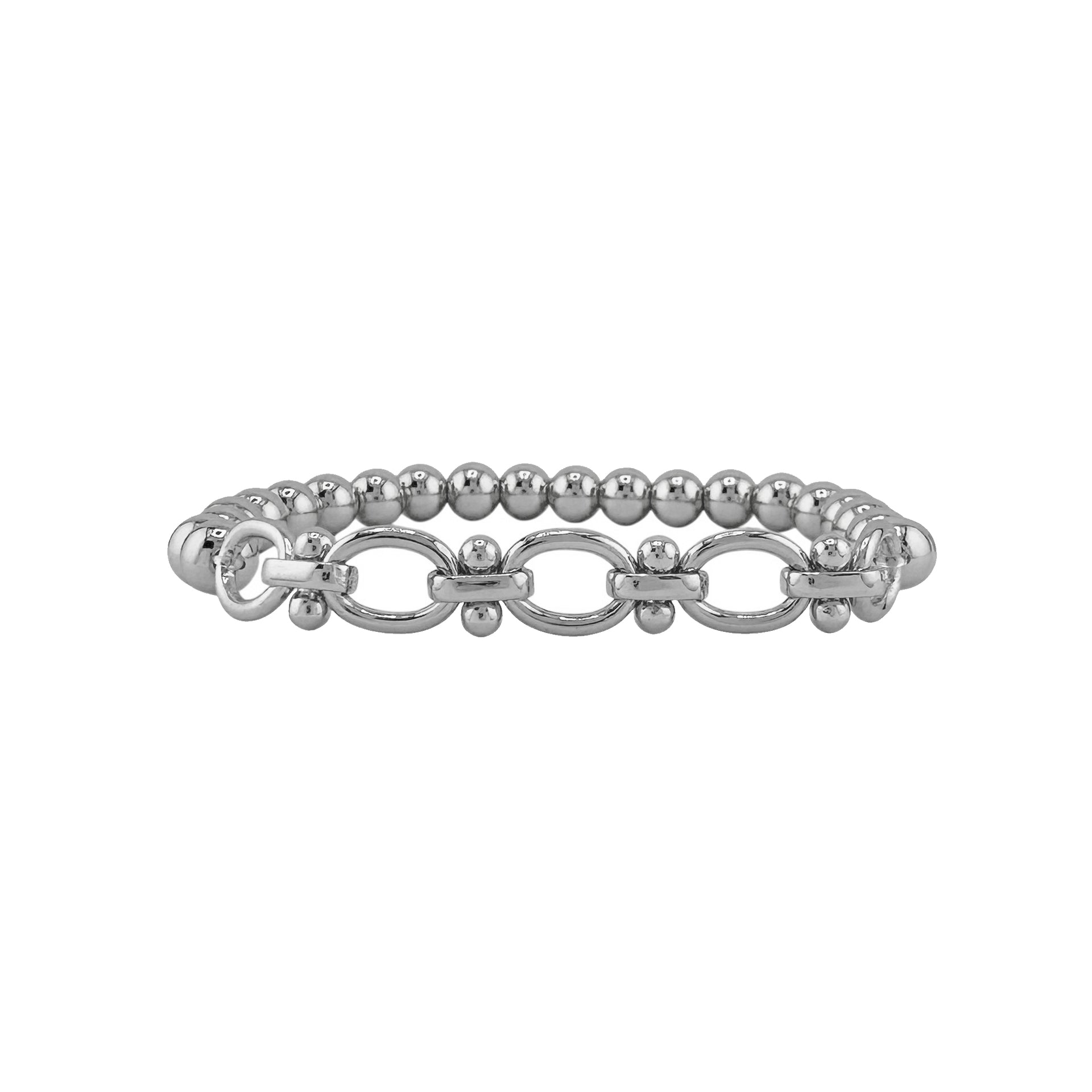 Mia Beaded Silver Bracelet 6mm 