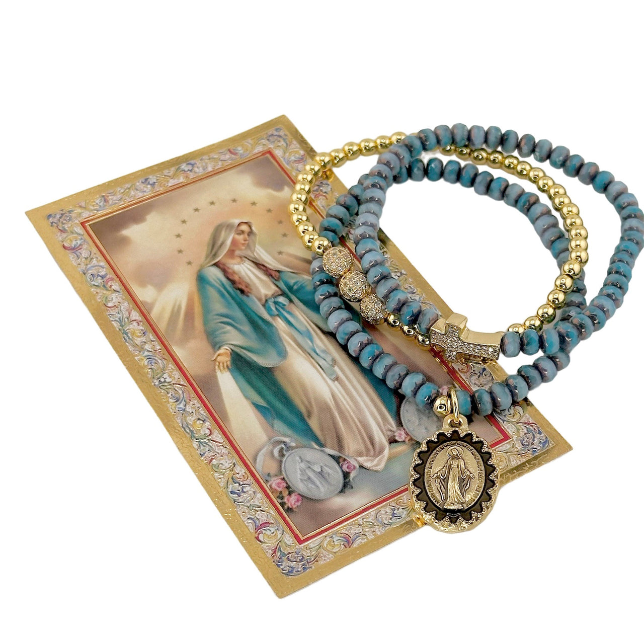 Sandy Miraculous Medal Stack