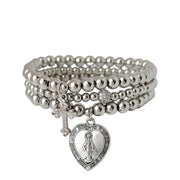 The Miraculous Collection Two silver bracelets by Love Lisa with Miraculous Mary charm