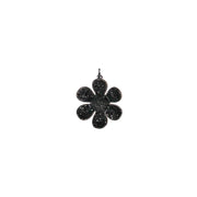 black diamond flower charm for necklaces floral jewelry