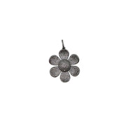 gunmetal flower charm for necklaces floral pendant jewelry