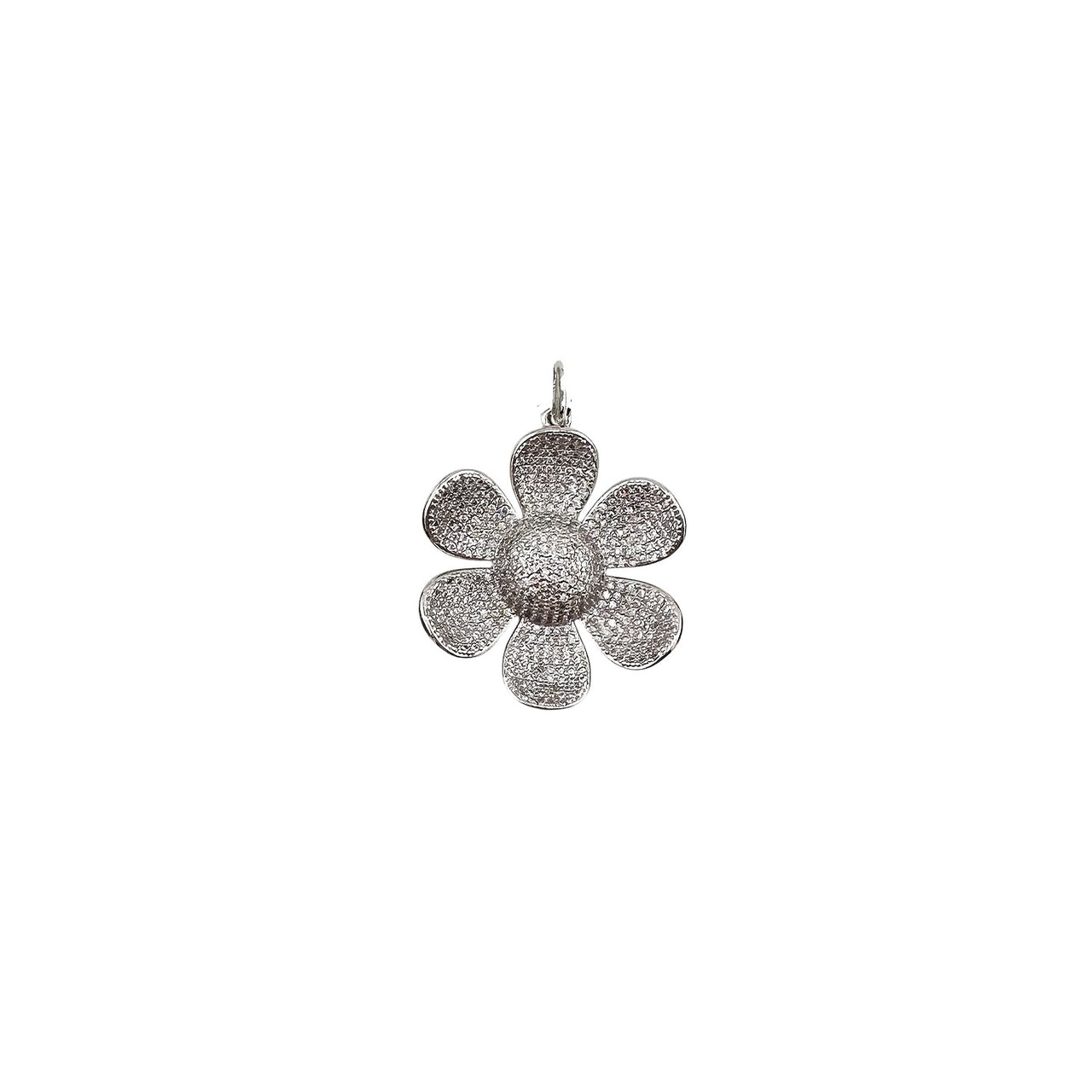 Love Lisa Miranda 3D Flower Charm silver floral jewelry