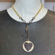 Love Lisa Molly Lariat Necklace Heart Starburst Gold