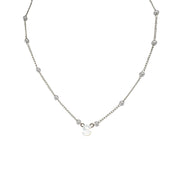 Love Lisa Molly Pearl Initial Personalized Necklace Silver