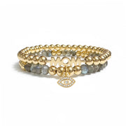 mom crystal evil eye bracelet set gold love lisa jewelry gift for mom