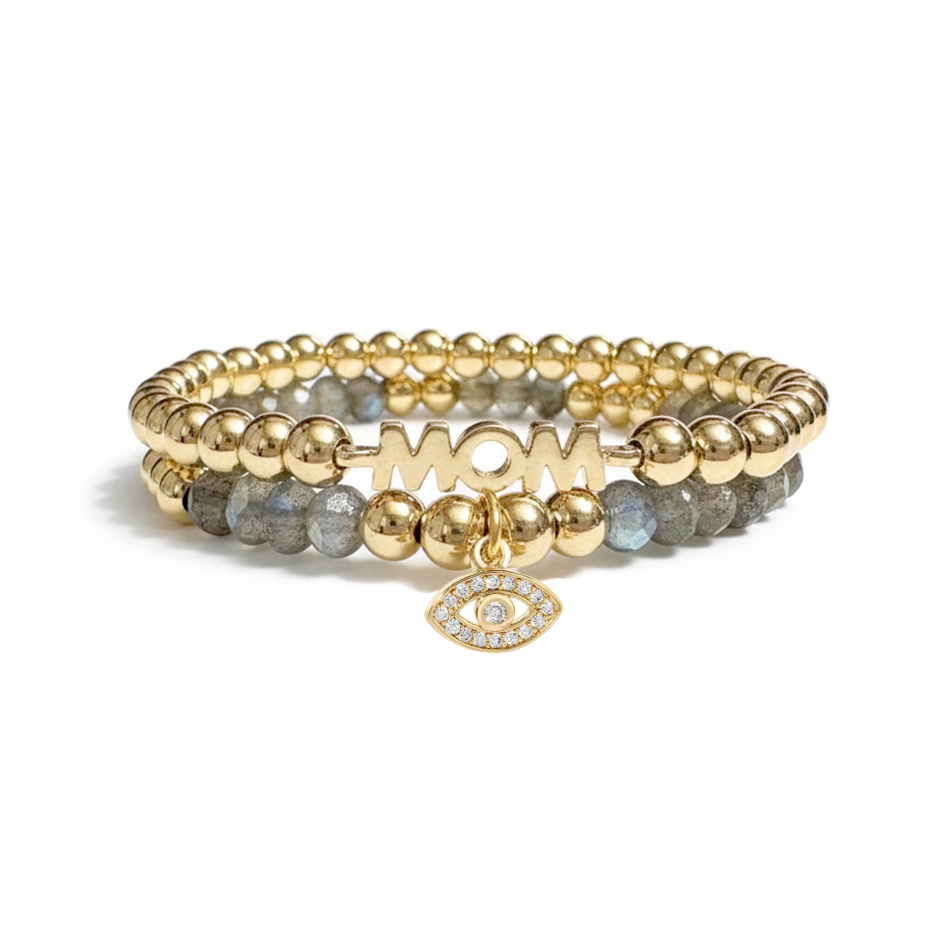mom crystal evil eye bracelet set gold love lisa jewelry gift for mom