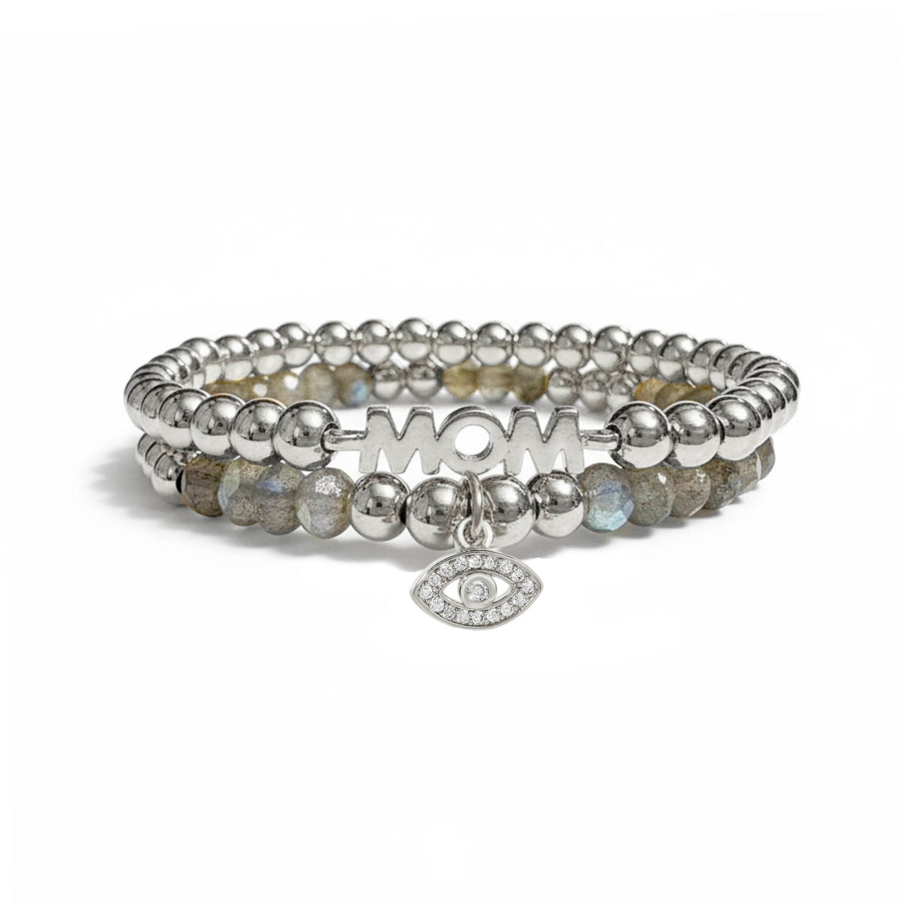 mom crystal evil eye bracelet set silver love lisa beaded bracelet