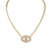 Love Lisa gold evil eye delicate necklace with crystal pendant protective jewelry