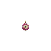Love Lisa pink mosaic evil eye charm pavé crystal pendant