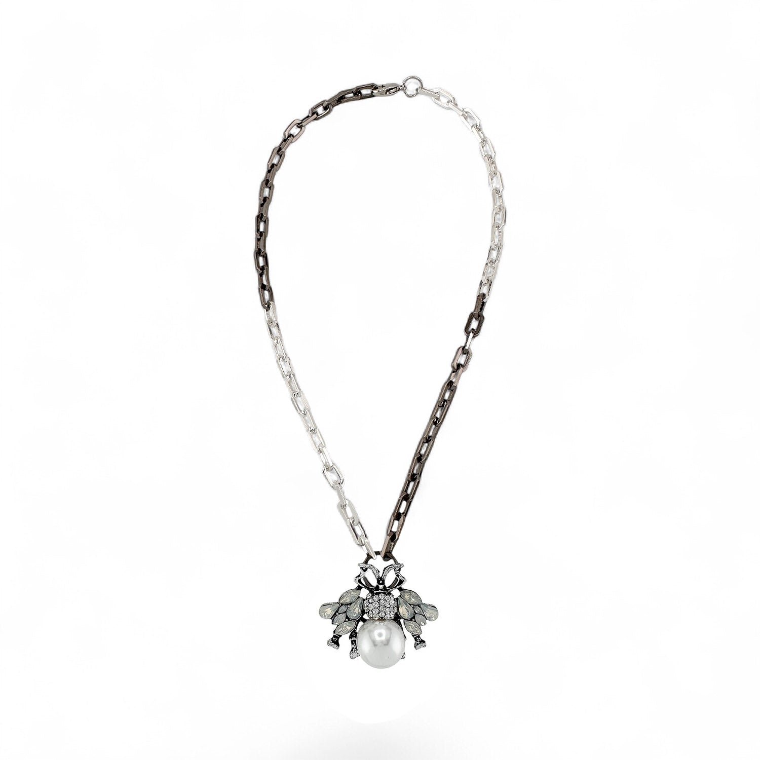 Queen Bee Pearl Necklace – Gold, Gunmetal, Silver by Love Lisa