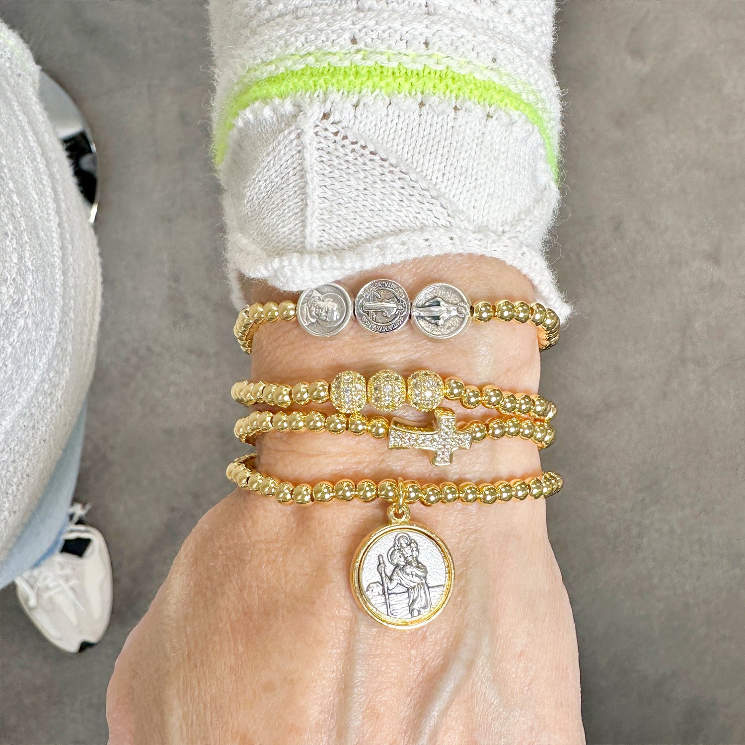 Myra's Religious Saint Stack featuring Saint Christopher for spiritual protection and healing