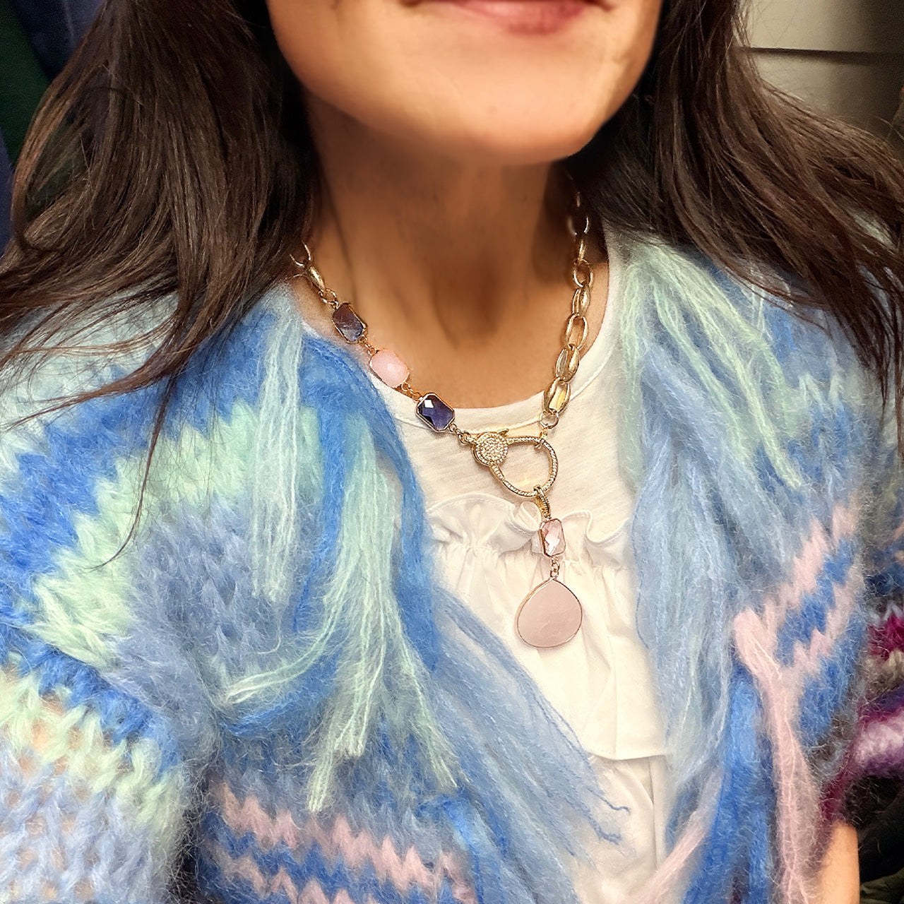 Valentina Gemstone Drop Necklace