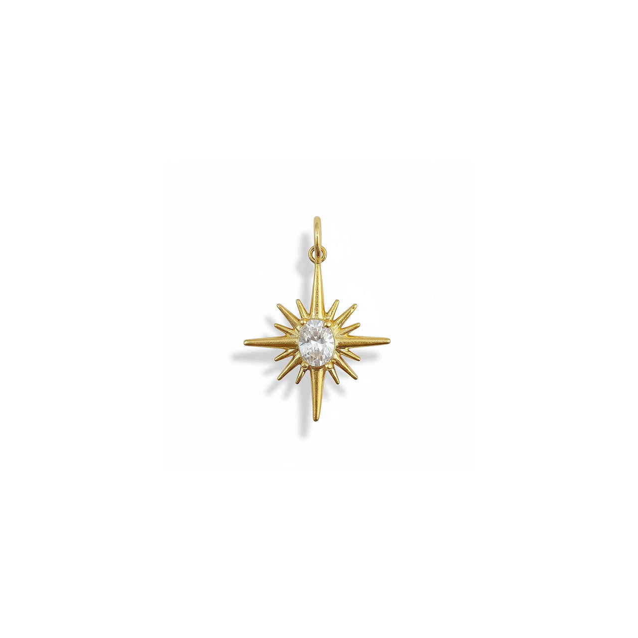 love lisa north star direction charm gold starburst with crystal center