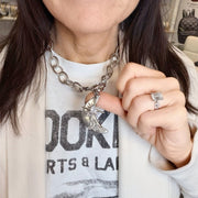 love lisa north star direction charm layered on chain necklace with love moon