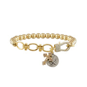nova sacred link stretch bracelet gold st gerard charm bracelet