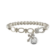 nova sacred link stretch bracelet silver padre pio charm bracelet