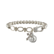 nova sacred link stretch bracelet silver miraculous mary charm bracelet