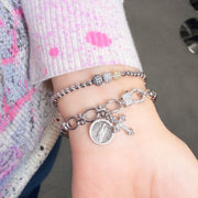 love lisa nova sacred link stretch bracelet st michael in silver