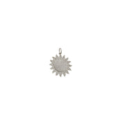 Silver Sophia Sunburst Pendant on white background – 1-inch celestial charm