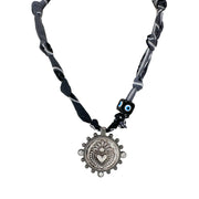 paloma bandana coin necklace black

