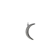 Love Lisa gunmetal pavé moon charm crescent pendant modern jewelry