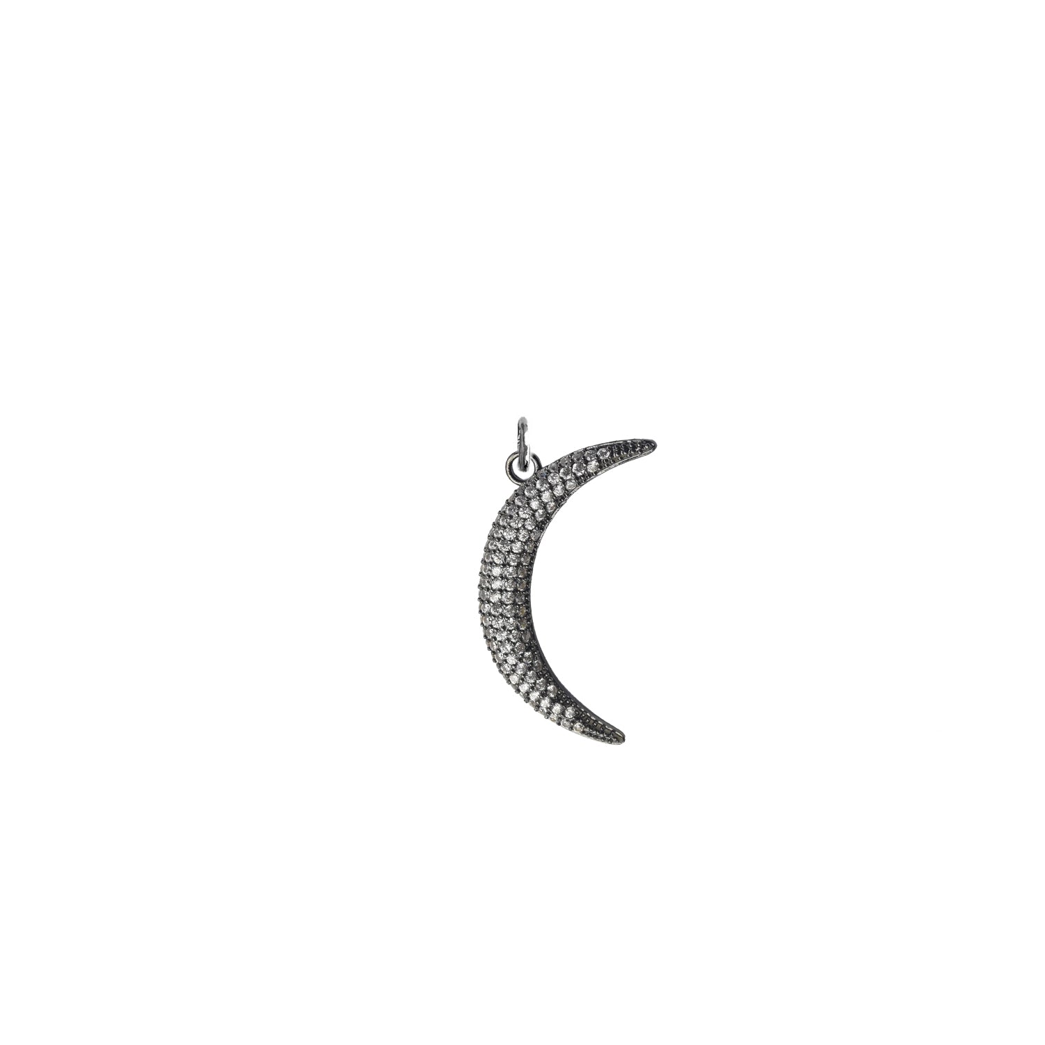 Love Lisa gunmetal pavé moon charm crescent pendant modern jewelry