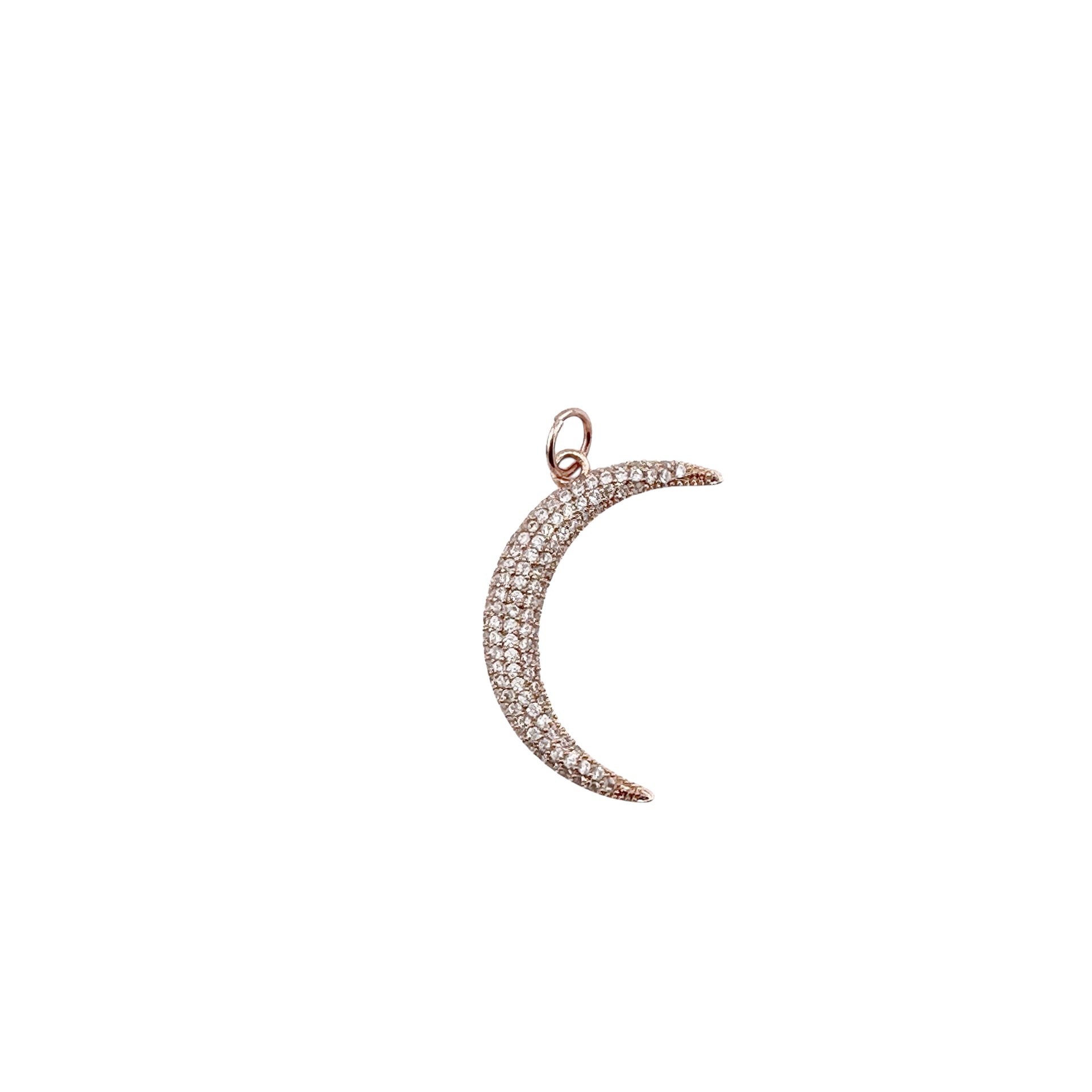 Love Lisa rose gold pavé moon charm pendant for layered necklaces