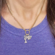 love lisa pawfect companion charm necklace gold dog charms worn on model