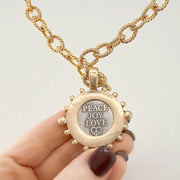 peace joy love coin necklace engraved peace joy love message coin pendant meaningful jewelry gift