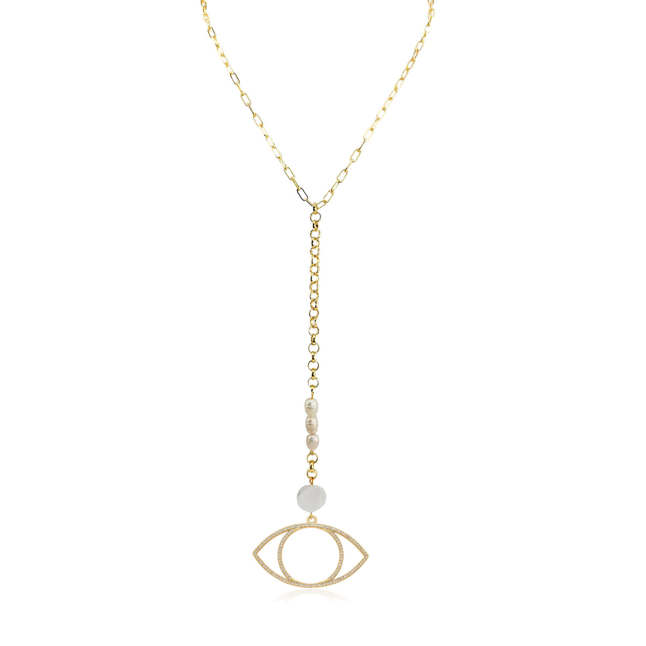 Serena Pearl Drop Long Necklace