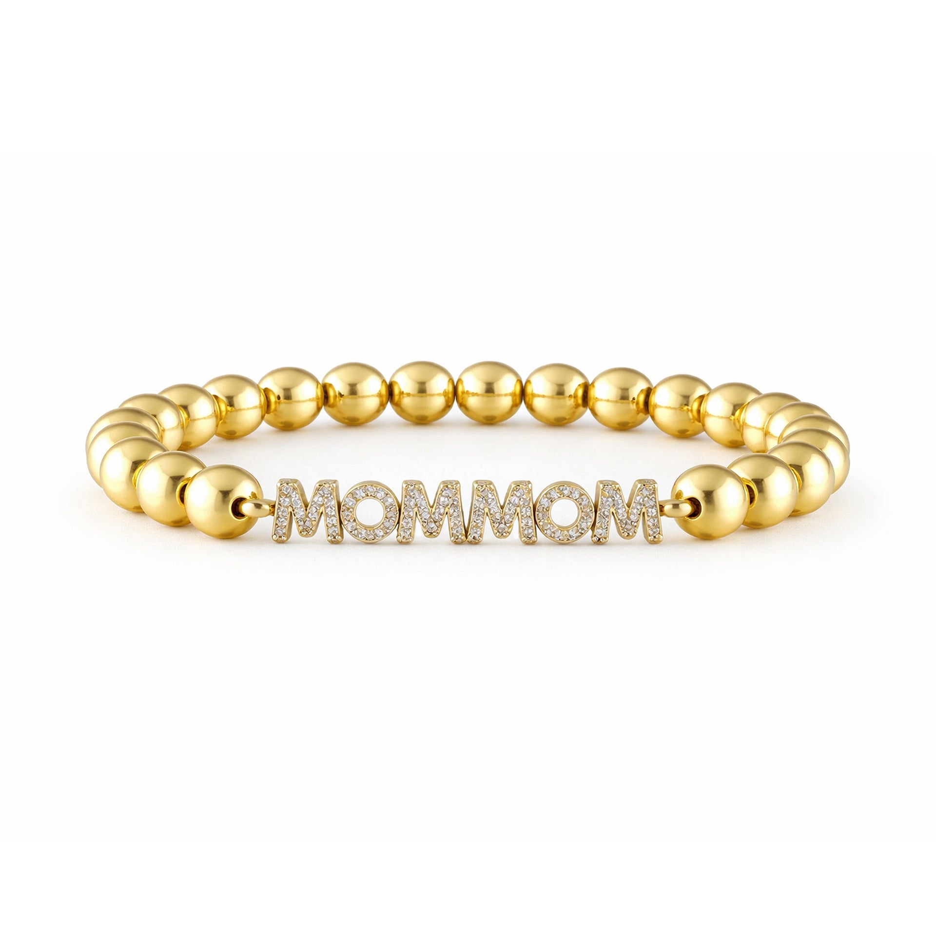 gold mommom crystal letter bracelet by love lisa jewelry