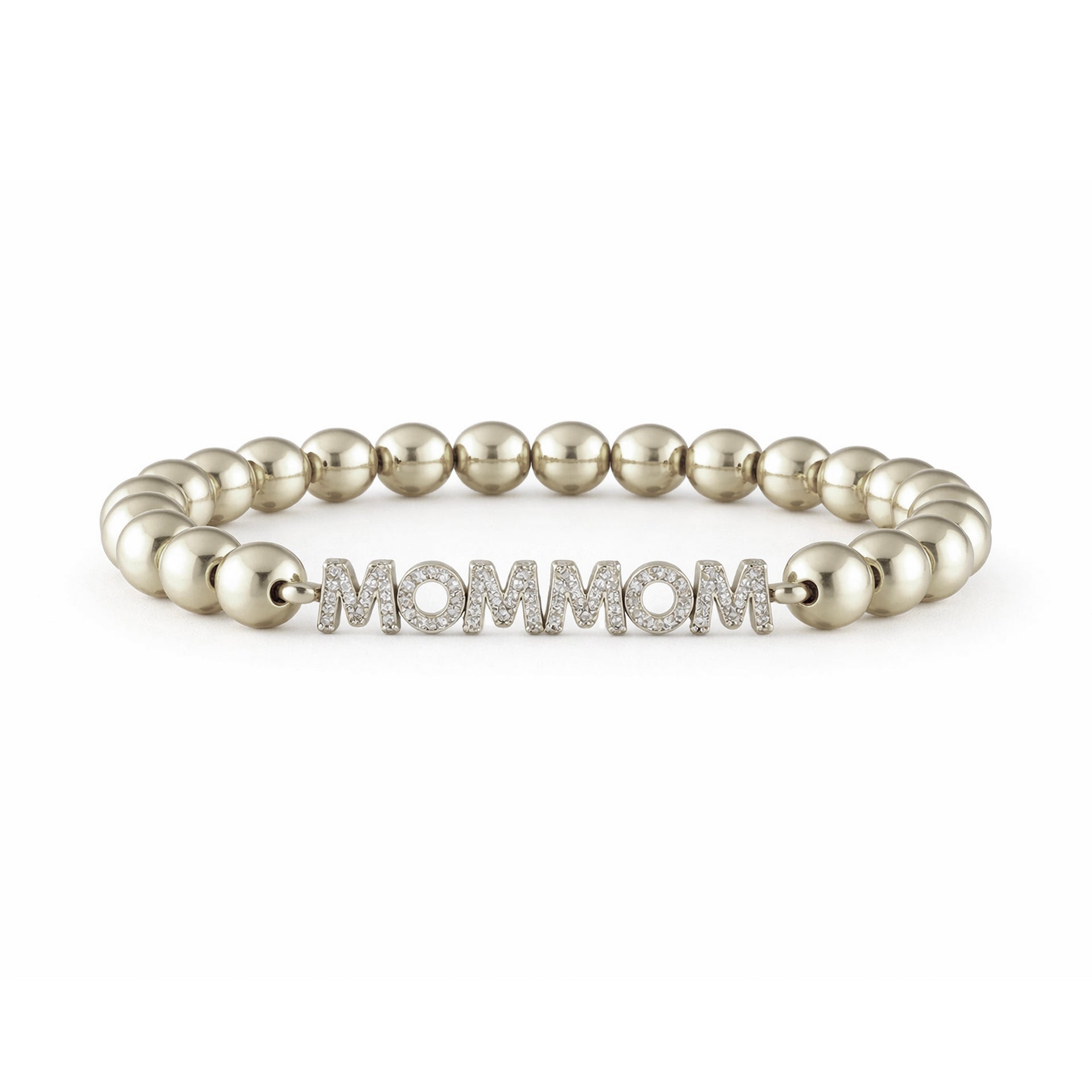 silver mommom crystal letter bracelet by love lisa jewelry