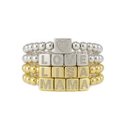 personalized large block letter bracelet 6mm with custom name by love lisa