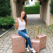 melissa gorga real housewives of new jersey wearing personalized block letter bracelets stacked with gold and silver beads by love lisa