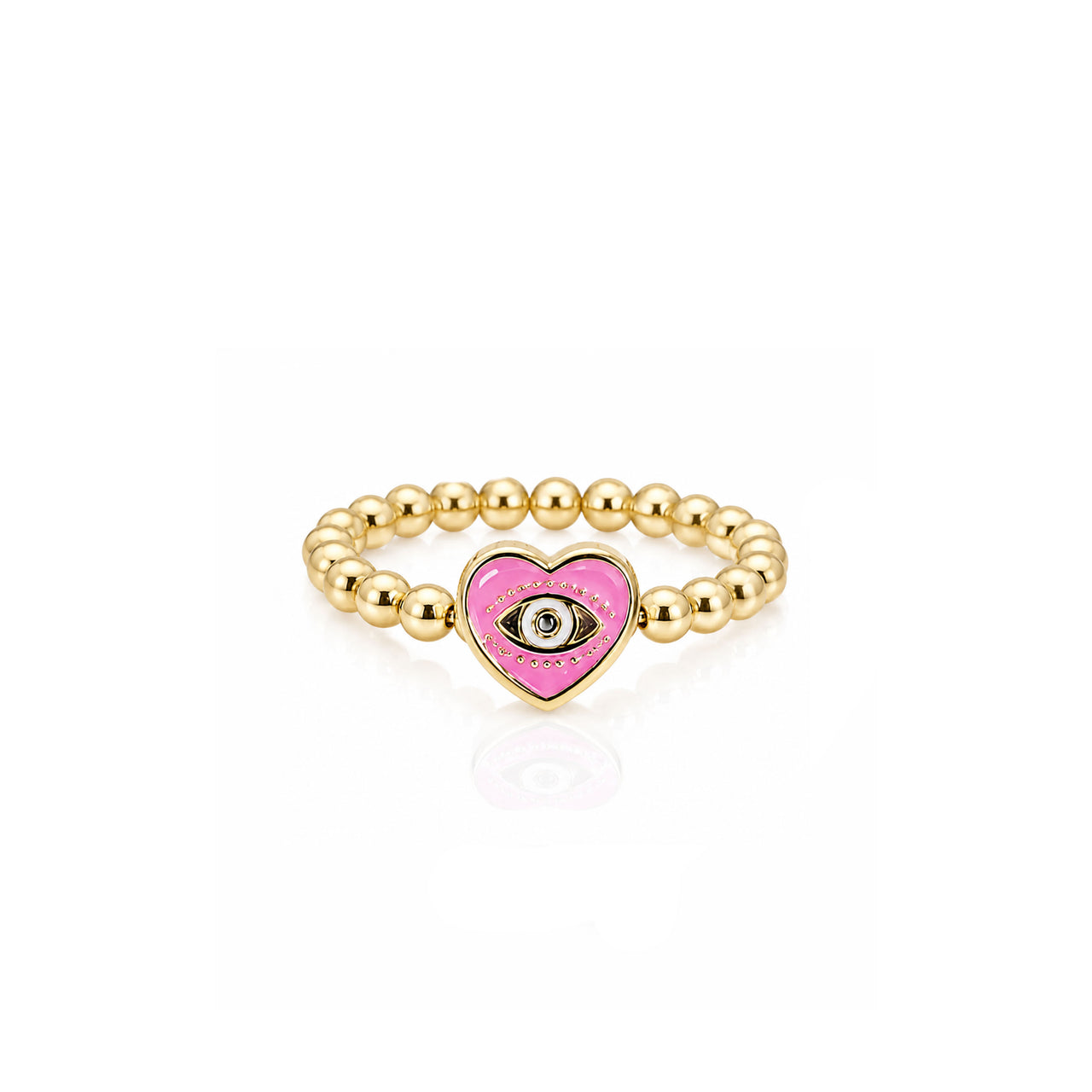 Isabella Enamel Evil Eye Heart Stretch Ring