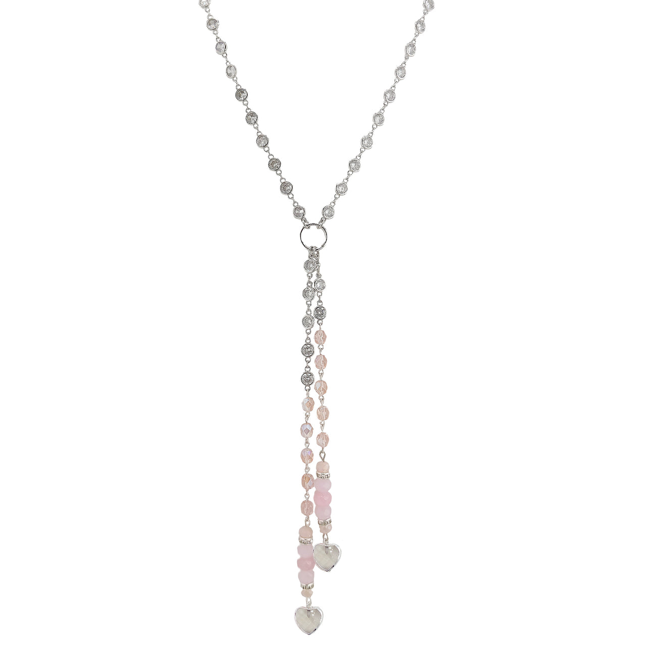 Alessia Amazonite & Clear Quartz Heart Gemstone Necklace