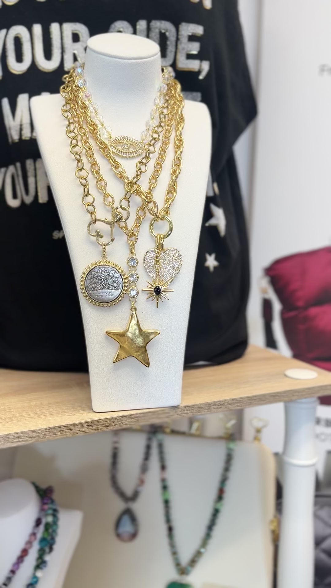 Love Lisa Starlight Glam Star Necklace on display holiday jewelry