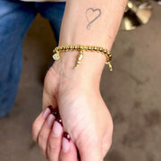 video Gabriella Italian Horn Charm Bracelet gold beads with evil eye mano and cornicello charms Love Lisa