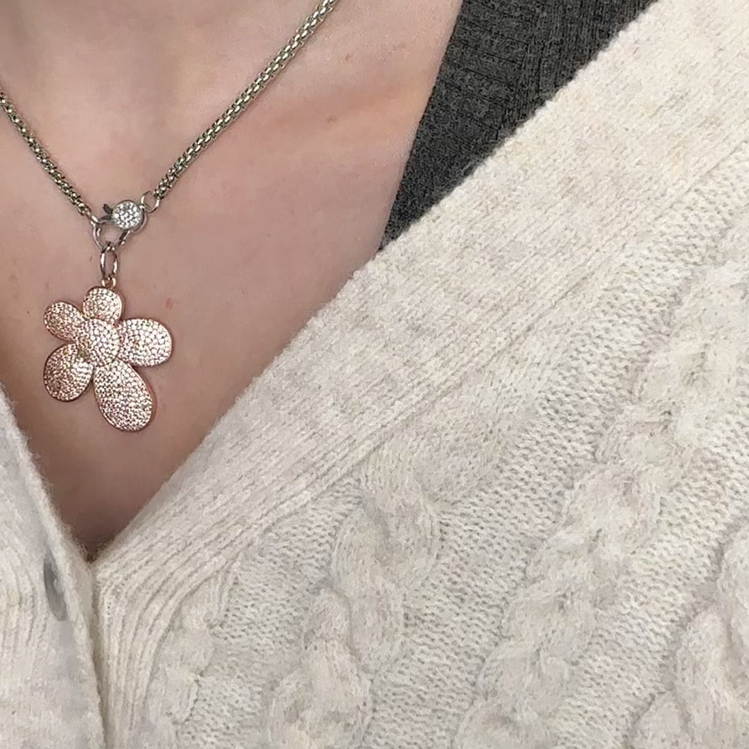 sparkling bloom charm styled on love lisa clasp necklace video