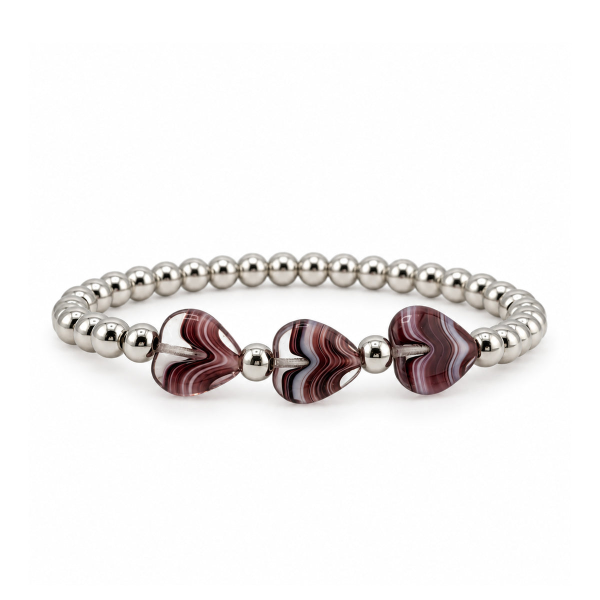Triple Heart Worry Stone Bracelet