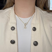 lifestyle image rachael clasp necklace star of david gold love lisa